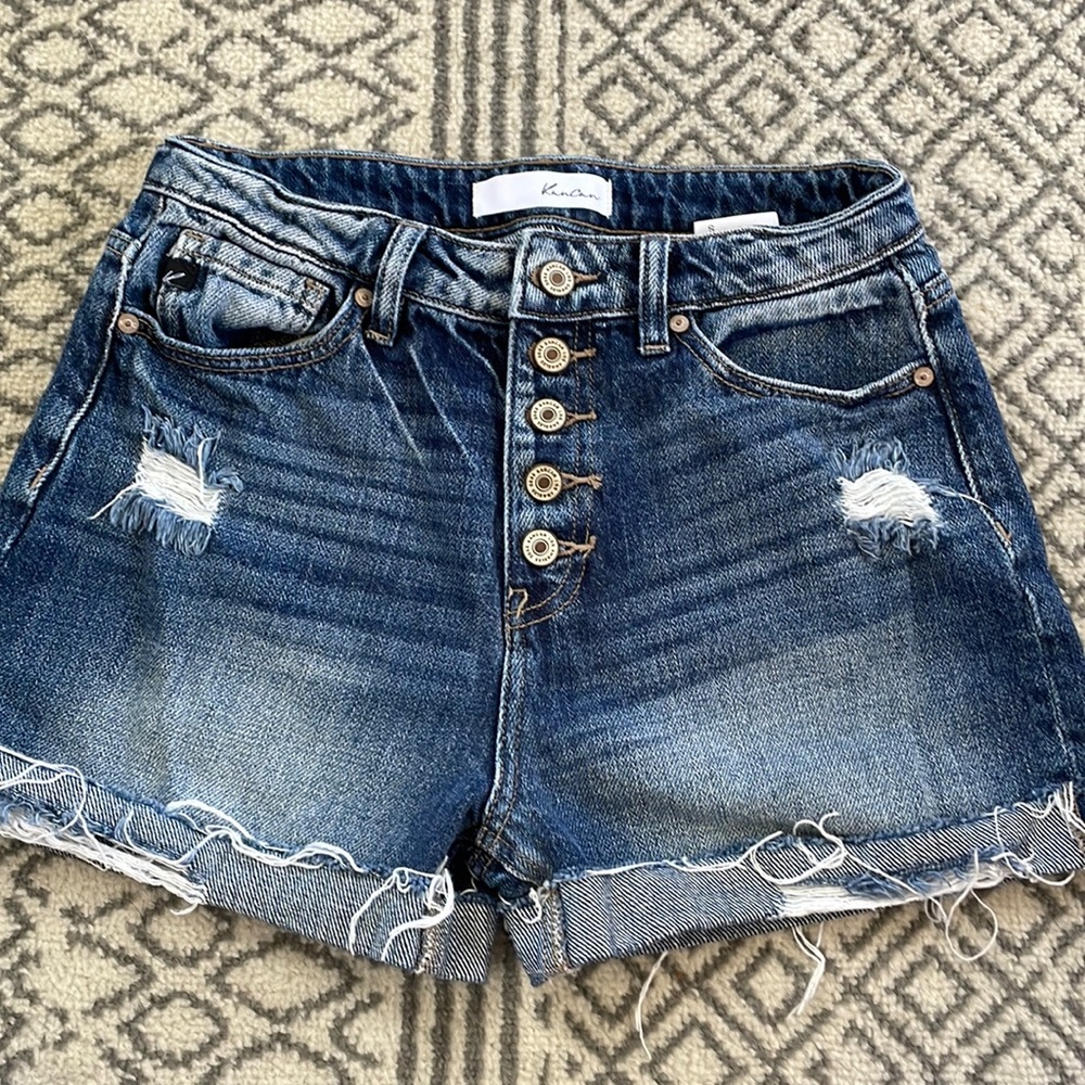 Kancan high waisted distressed shorts